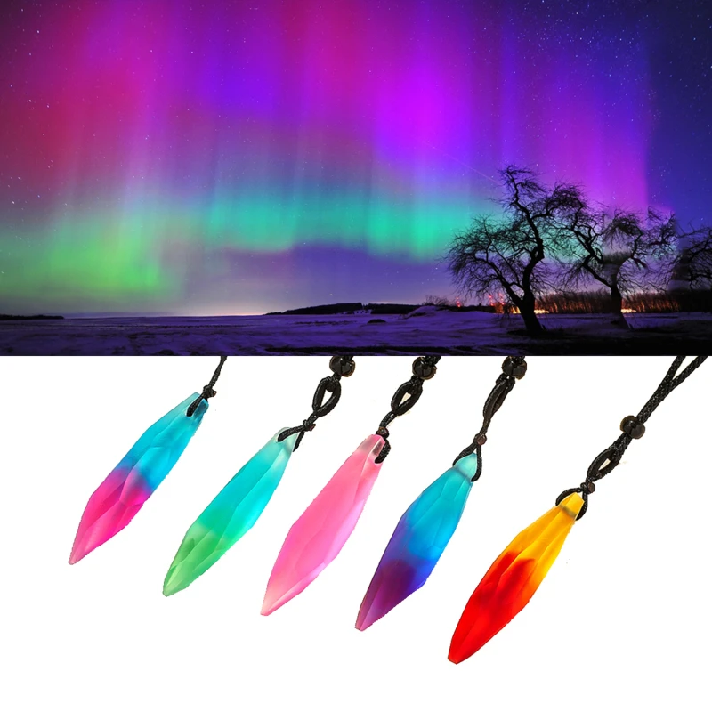 Модное Трендовое ожерелье из смолы богемное многоугольное с кулоном градиентом