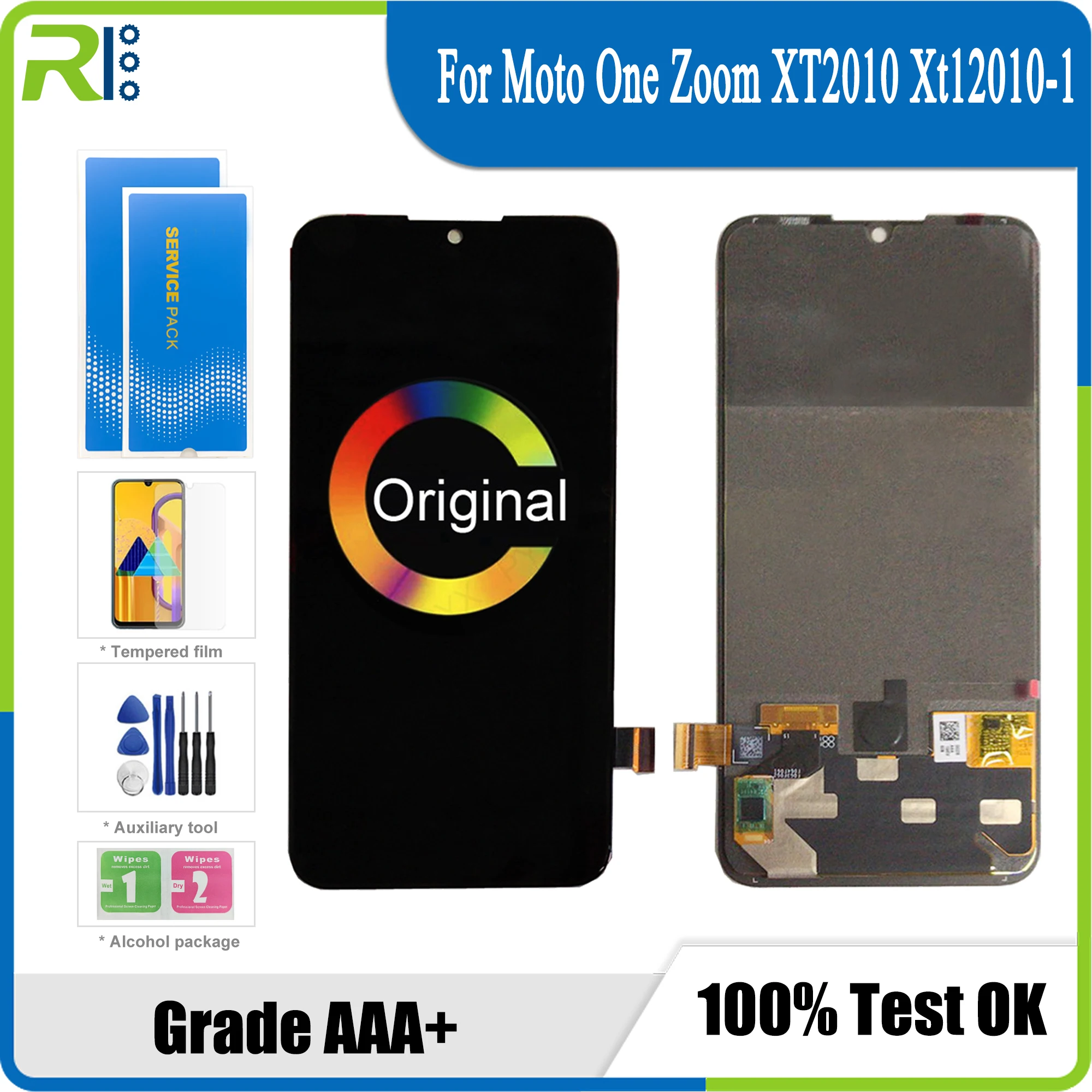 

Amoled AAA Original 1080x2520 Test 6.39 "For Moto One Zoom XT2010 Xt12010-1 Lcd Screen Display Touch Glass Digitizer Assembly