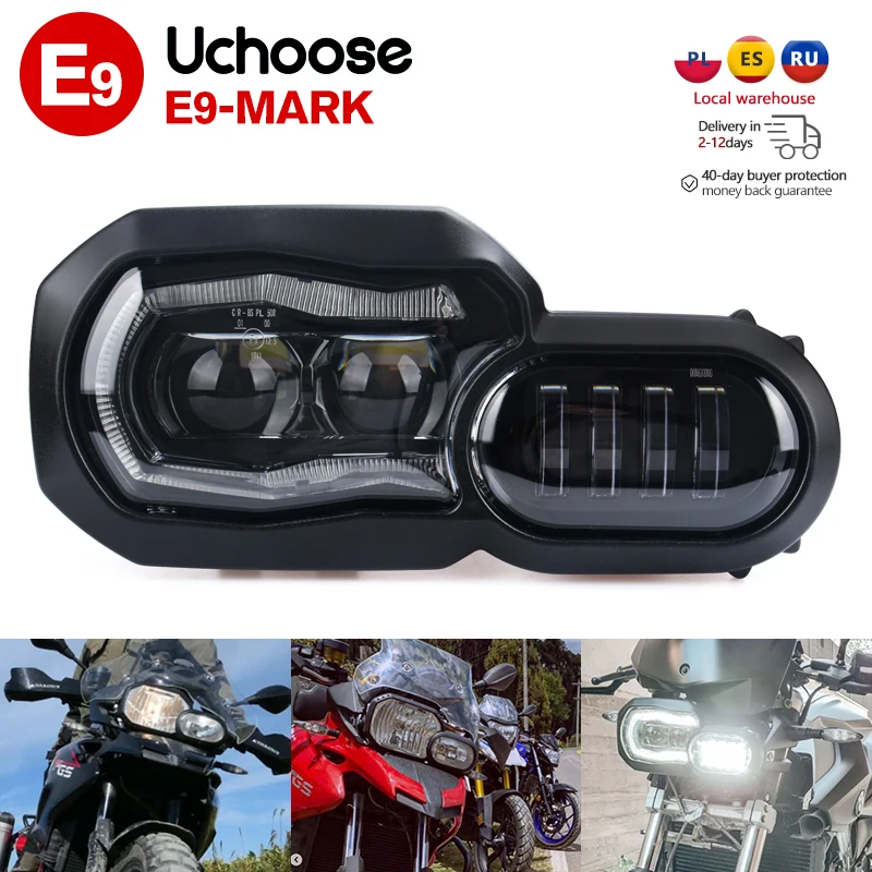 

E-mark Motorcycle Headlight For BMW F800GS F800R F700GS F650GS Moto Light Adventure Motorcycles Complete LED Headlight Assembly