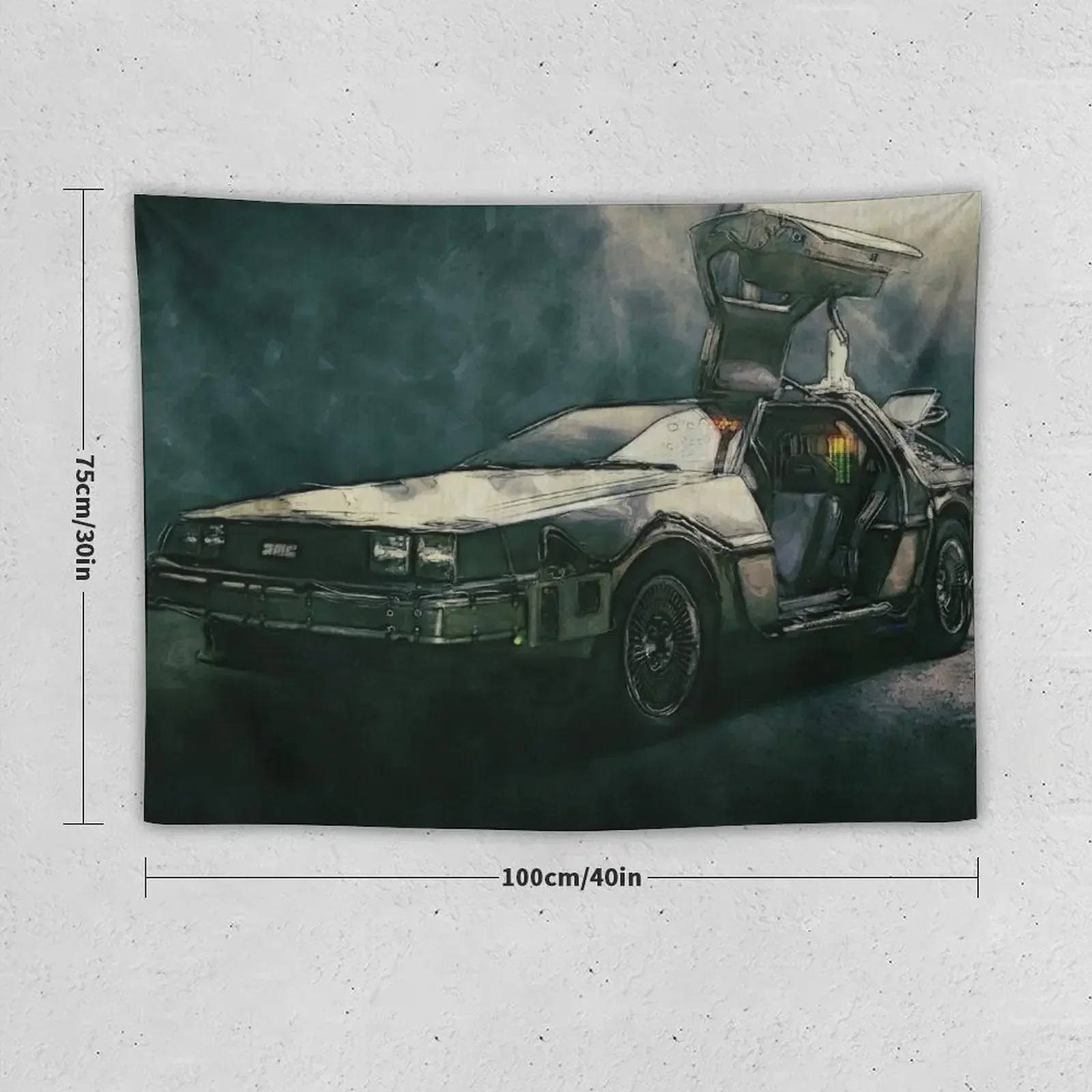 Гобелен с акварельными красками Назад в будущее комнатное эстетическое