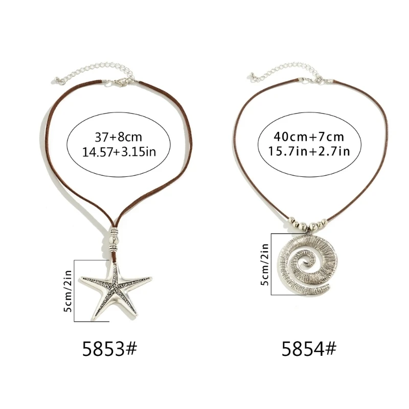 E15E ожерелье в форме морской звезды милый пляжный кулон виде океана цепочка на