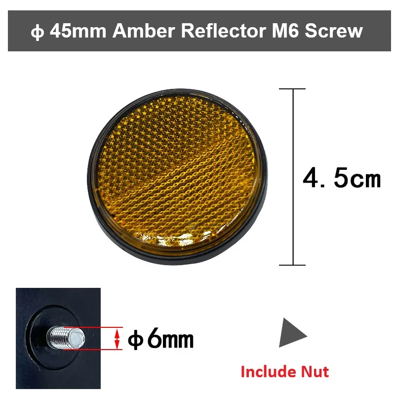 

Автомобильный отражатель, самоклеящиеся привинтые светоотражающие предупреждающие детали, овальный прямоугольник янтарно-красного цвета для мотоцикла, трактора, газонокосилки