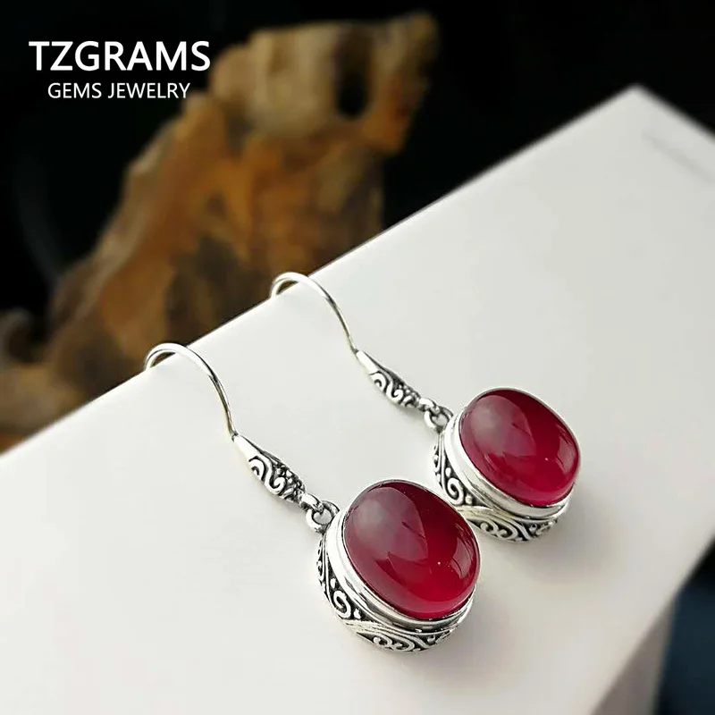 

Earrings Silver 925 Natural Stone Statement Ruby Earrings For Women Christmas Jewelry Pendientes Plata De Ley 925 Mujer
