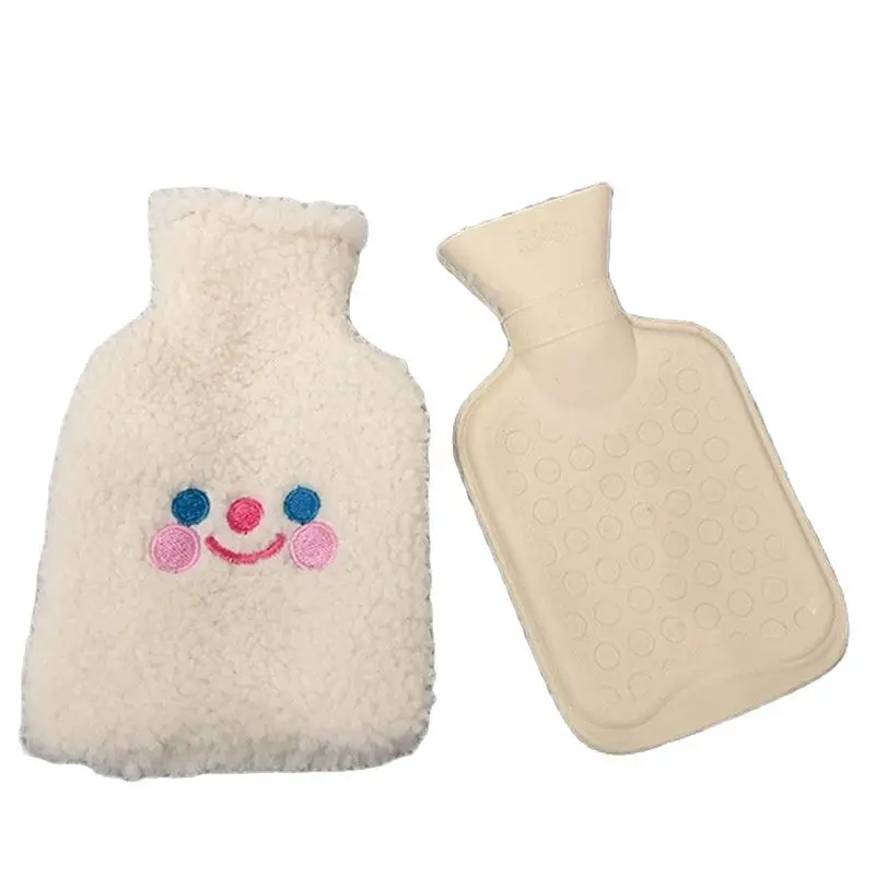 Plush Woman Water Bottle Bag  Cute Cartoon Hot Water Injection Bags Small Portable Hand Clutch Warmer Storage Bag Rubber