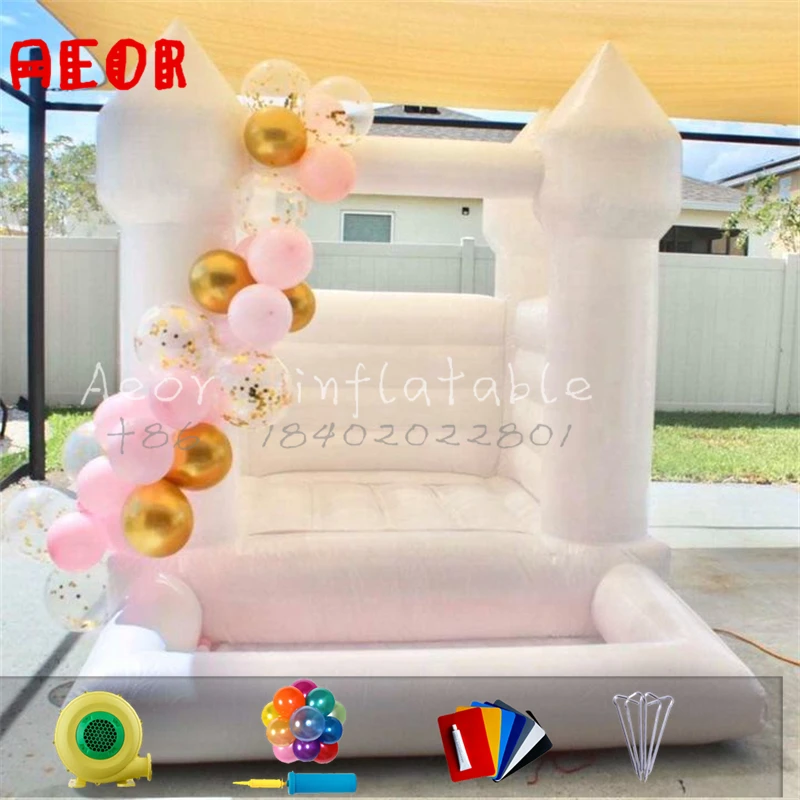 Открытый надувной белый домик-батут батут Свадебный батут-батут |