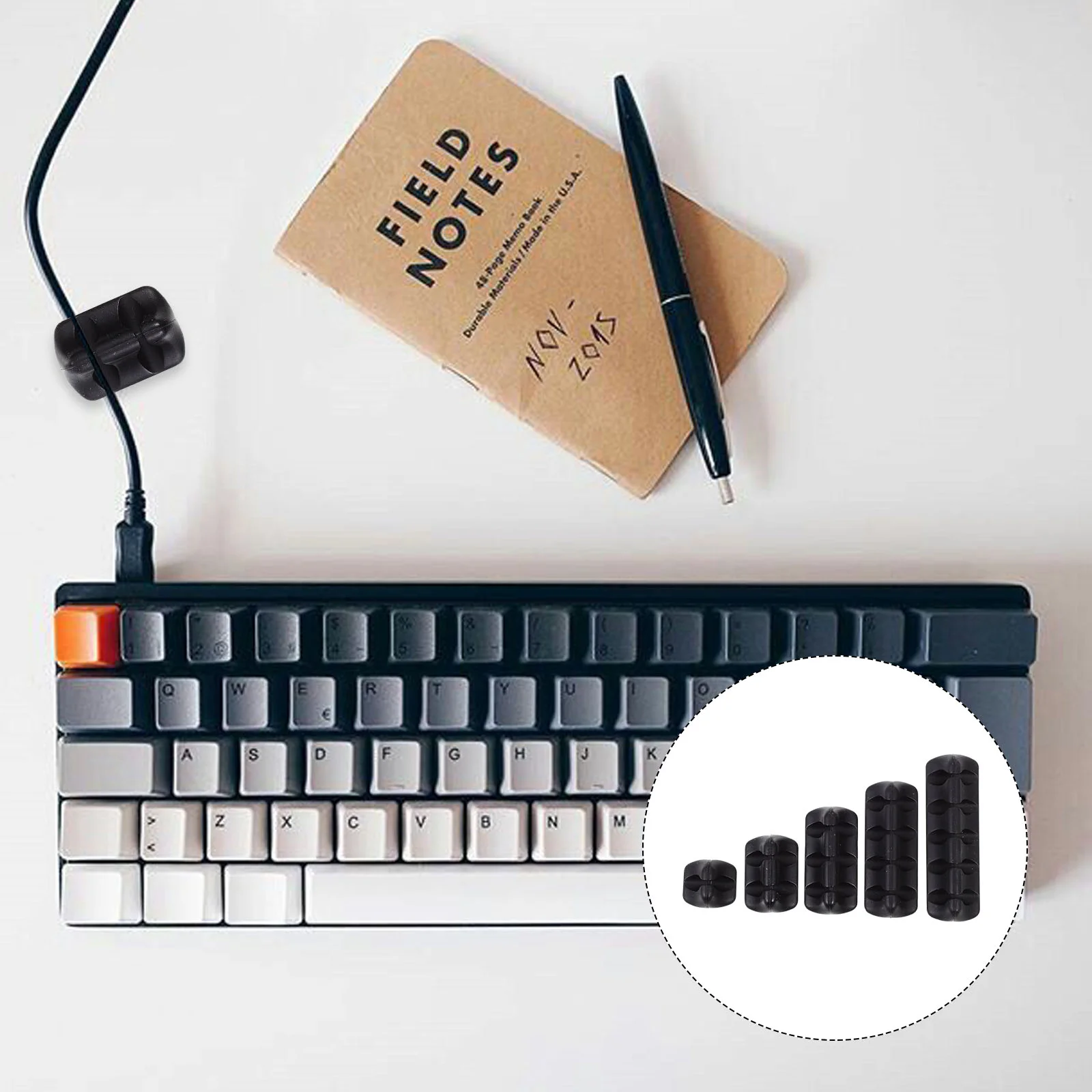 

1 Set of Desktop USB Cable Clip Desktop Cable Holder Adhesive Data Line Organizer