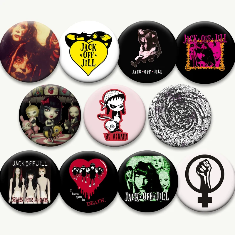 Фото Humid Teenage Mediocrity Handmade Brooch Black Eight Jack Off Jill Vintage Soft Button Pins Exquisite Music Band Aesthetic Badge №1