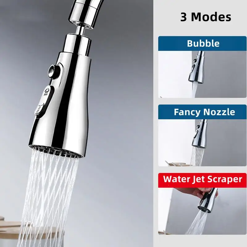 

Скребок для кухонной раковины Water Jet 360 °, смеситель для гурманов, кухонная посуда с насадкой для водопроводного крана, кухонная ванная комната, домашние инновационные аксессуары