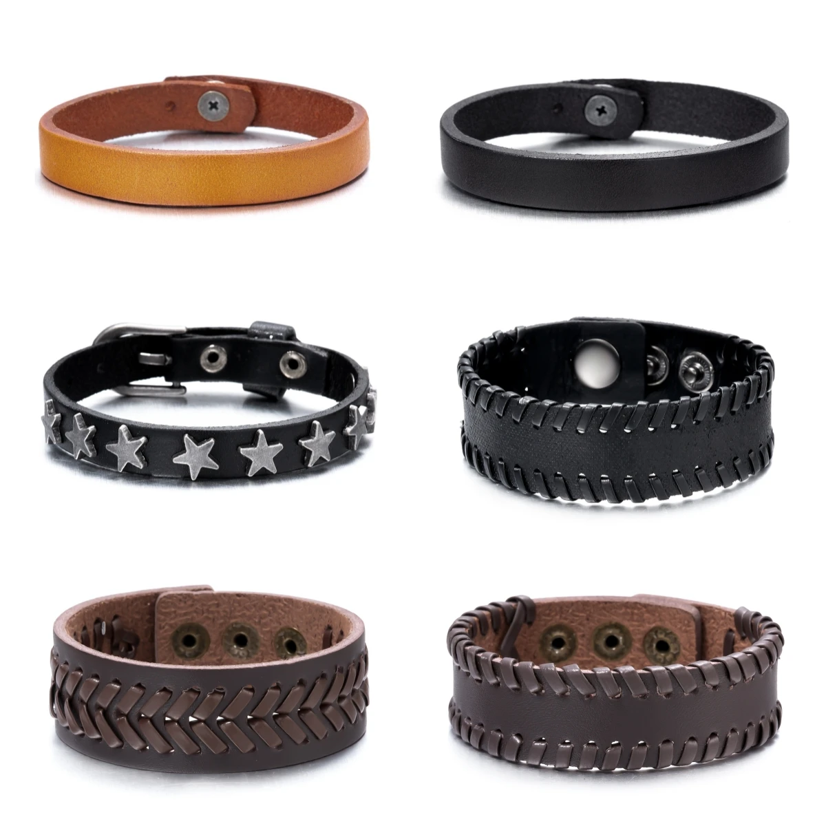 

2023 New Leather Bracelets For Men Wide Twisted Braided Rope Bangle Black Brown Color Wristband Vintage Unisex Jewelry Gifts