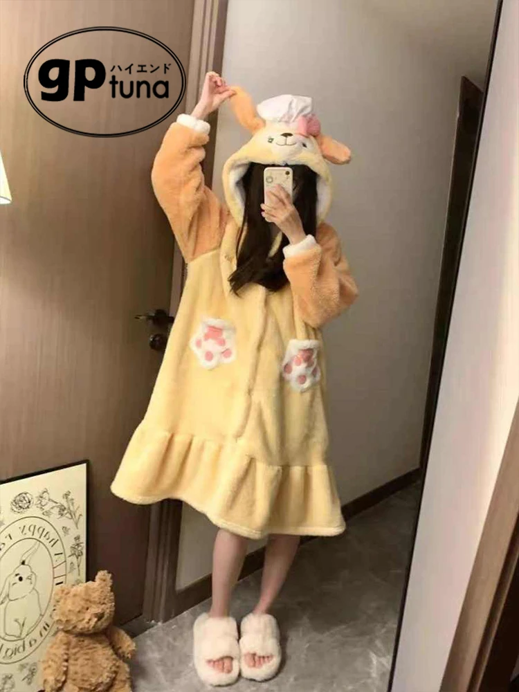 Япония GP Chef Dog Cake пижамы женские осенне-зимние коралловый флис утолщенная