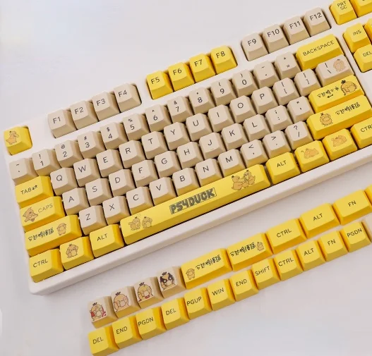 

1set Reach Duck Keycap PBT OEM Profile Keycaps for MX Switch Mechanical Keyboard Anime Cartoon Keycap Adapt To 61/64/87/96/104
