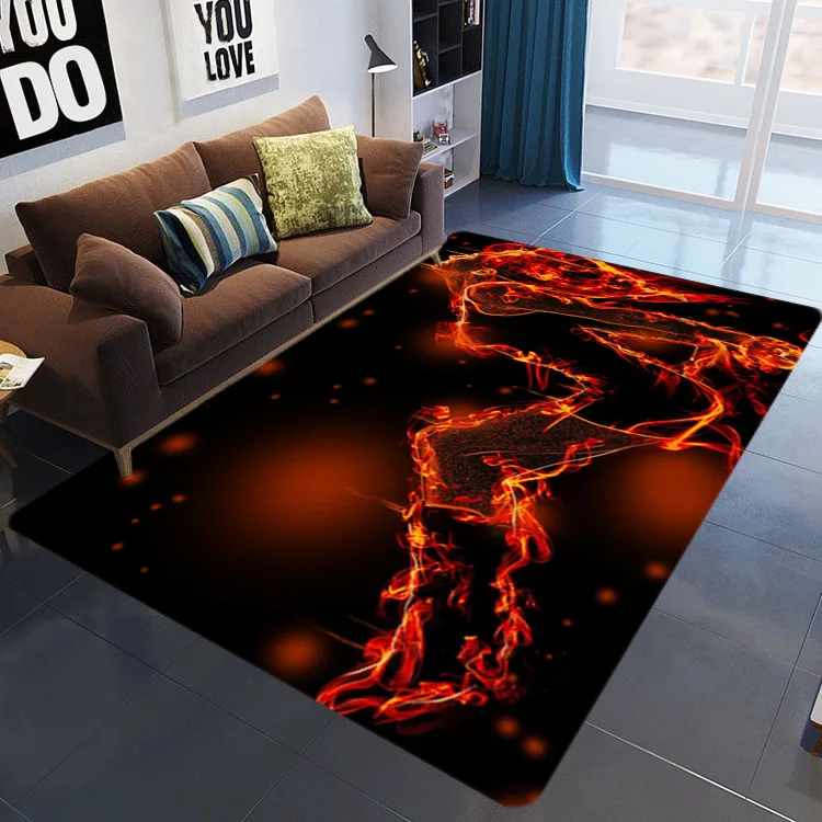 

Nordic 3D Printing Bedroom Decor Carpet Flame football Gothic Large Carpets Modern Kids Room play Area Rugs Child Floor Mat/Rug