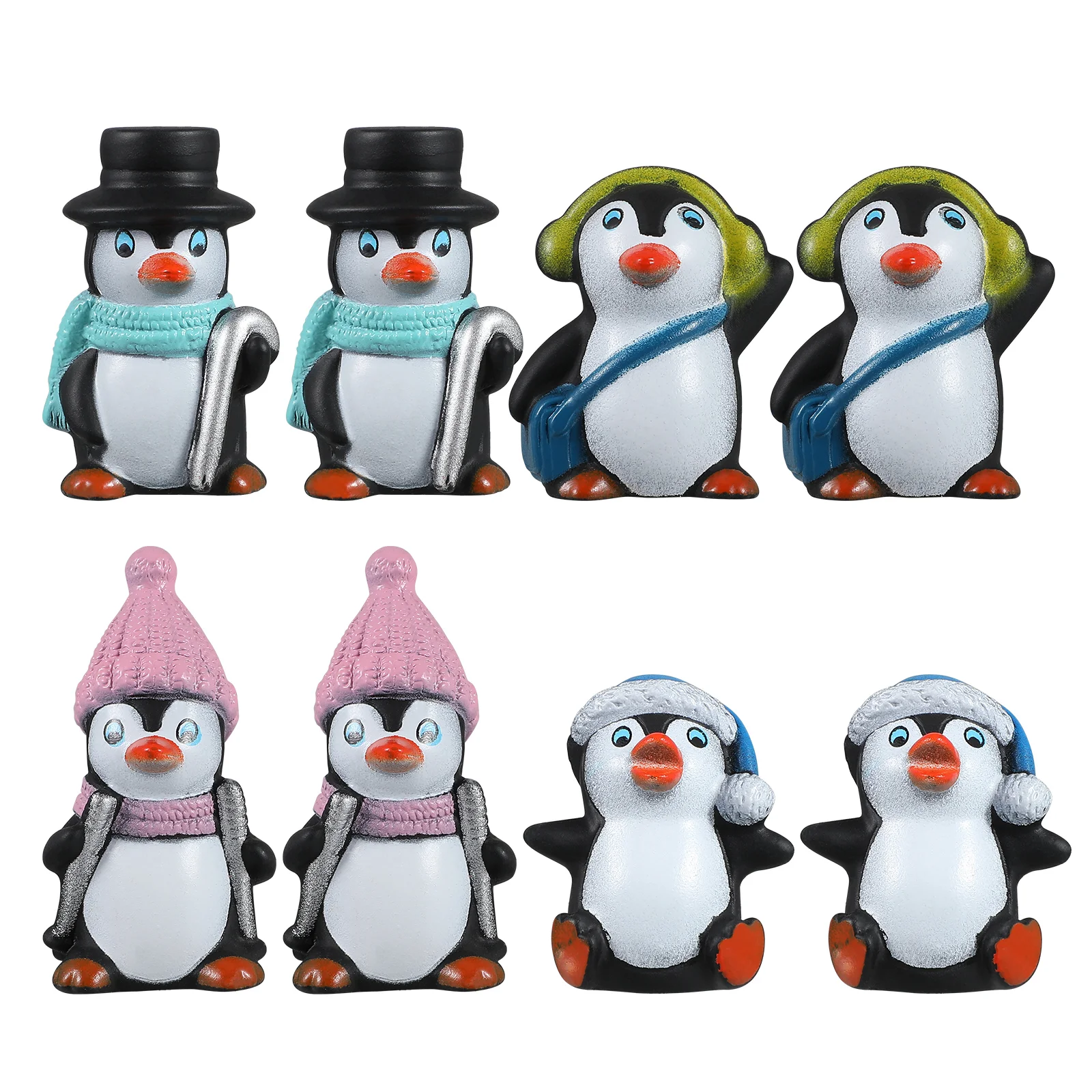 

Penguin Figurines Decor Mini Cake Landscape Miniature Micro Figures Decoration Figurinetoys Topper Desk Penguinsmodel Ornament