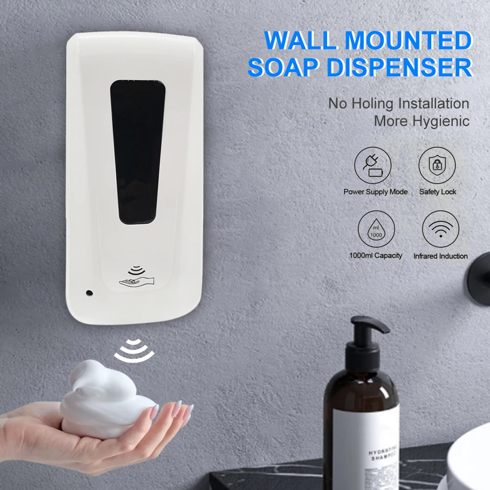 

1000ML Automatic Soap Dispenser Touchless Wall Mounted Liquid Soap Dispenser Hand Sanitizer Soap Container For Home Bathroom