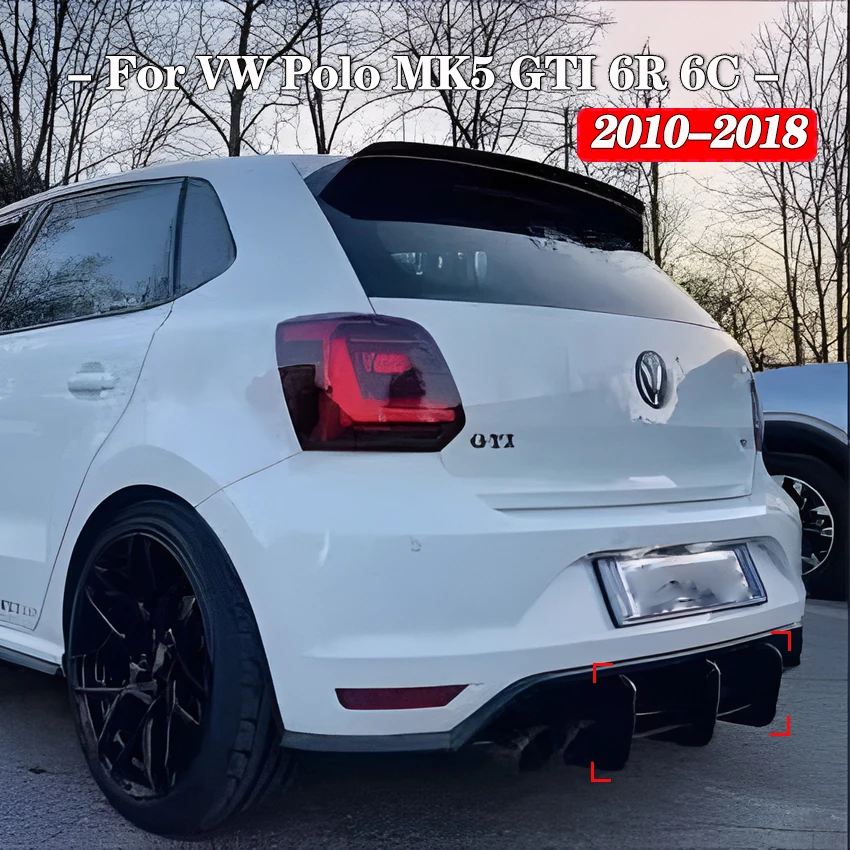 Задний бампер диффузор спойлер сплиттер для Volkswagen VW Polo MK5 GTI 6R 6C двухдверный