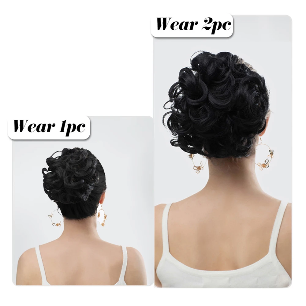 Синтетические волосы для наращивания спутанные кудрявые эластичные шиньоны