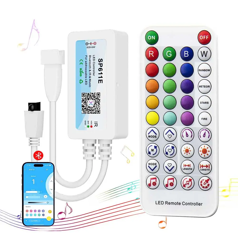 Bluetooth-контроллер для музыки SP611E Phantom WS2812B WS2811 | AliExpress