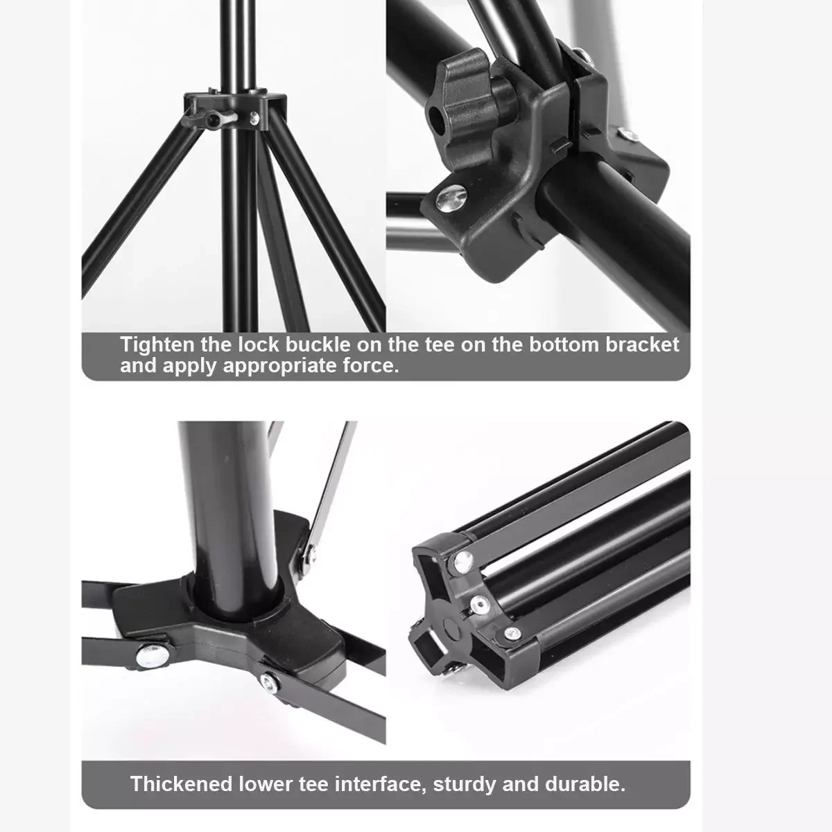 

Lighting Stand 0.5m/1.1m/1.5m/2.1m Live Stream Ring Lamp Fill Light Stand Length Adjustable Tripod for Ring Light
