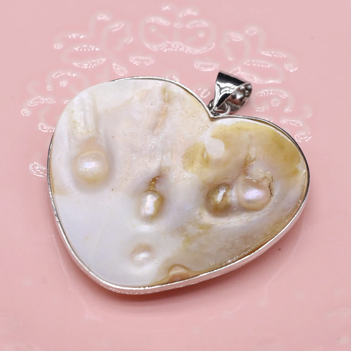 

Love Heart White Shell Pearl Pendant Natural Charms For Jewelry Making DIY Necklace Earring Accessories Gift Party Decor 50x58mm
