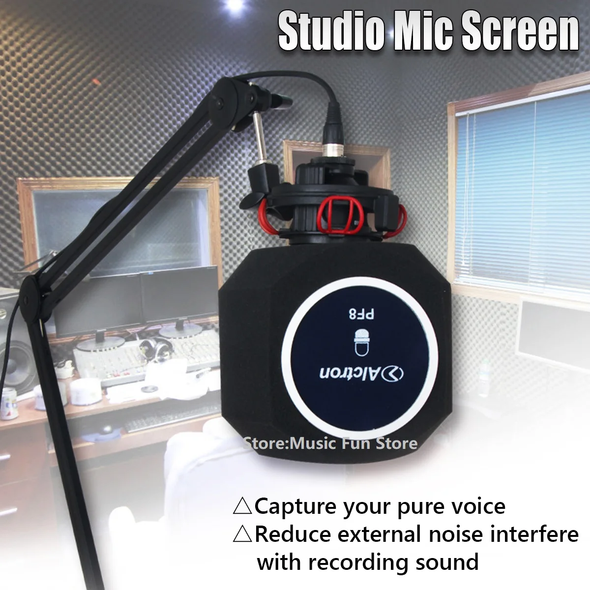 Youtube Tiktok Live PF8 Professional Studio Mic Screen Acoustic Filter Desktop Recording Microphone Wind Noise Reduction |