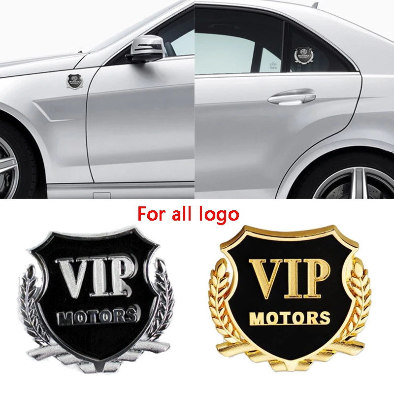 

1P Car Metal Side Badge Sticker Styling For VIP Audi Volkswagen BMW Mercedes Benz Toyota Honda etc Car Window Emblem Accessories