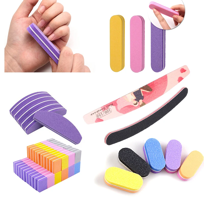 

50-5Pcs Nail Art Sanding File Sponge Buffer Block Nail Buffers Files Block Grinding Polishing Manicure Pedicure Nail Art Tools