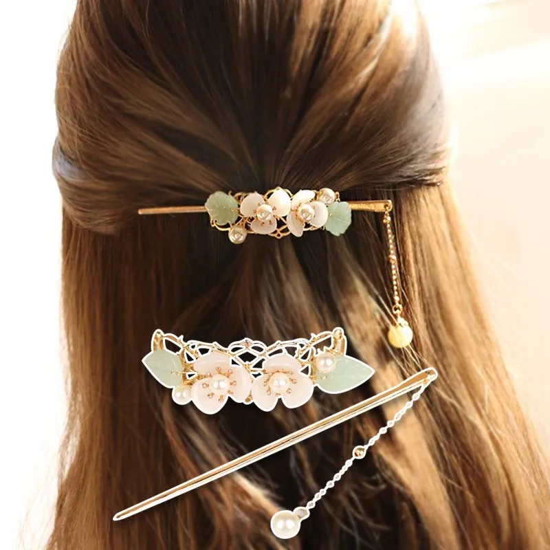 

Retro Antique Cheongsam Daily Temperament Magnolia Coil Hairpin Hair Accessories Headdress After Pressing The Hair Crown 2022