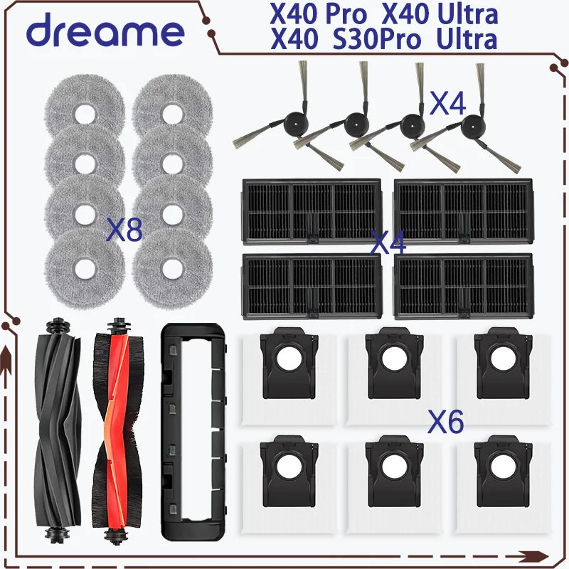 Роликовая основная боковая щетка для пылесоса Global Dreame X40 Pro Ultra