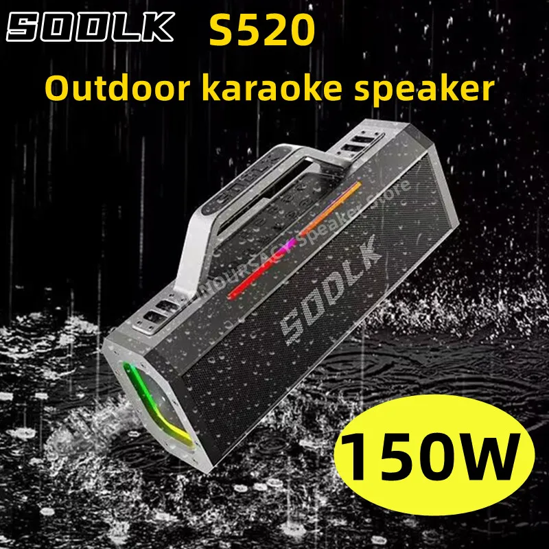 

SODLK S520 High-power 150W Wireles Bluetooth Speaker Outdoor Karaoke Sound 4 Horn Heavy Bass 21600mAh Battery Super-long Standb