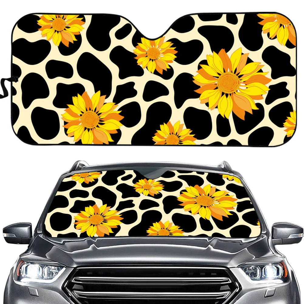 

Sunflower Leopard Universal Car Windshield Sunshade Car Accessories Front Window Interior Protect Sun Shade Anti UV Reflector