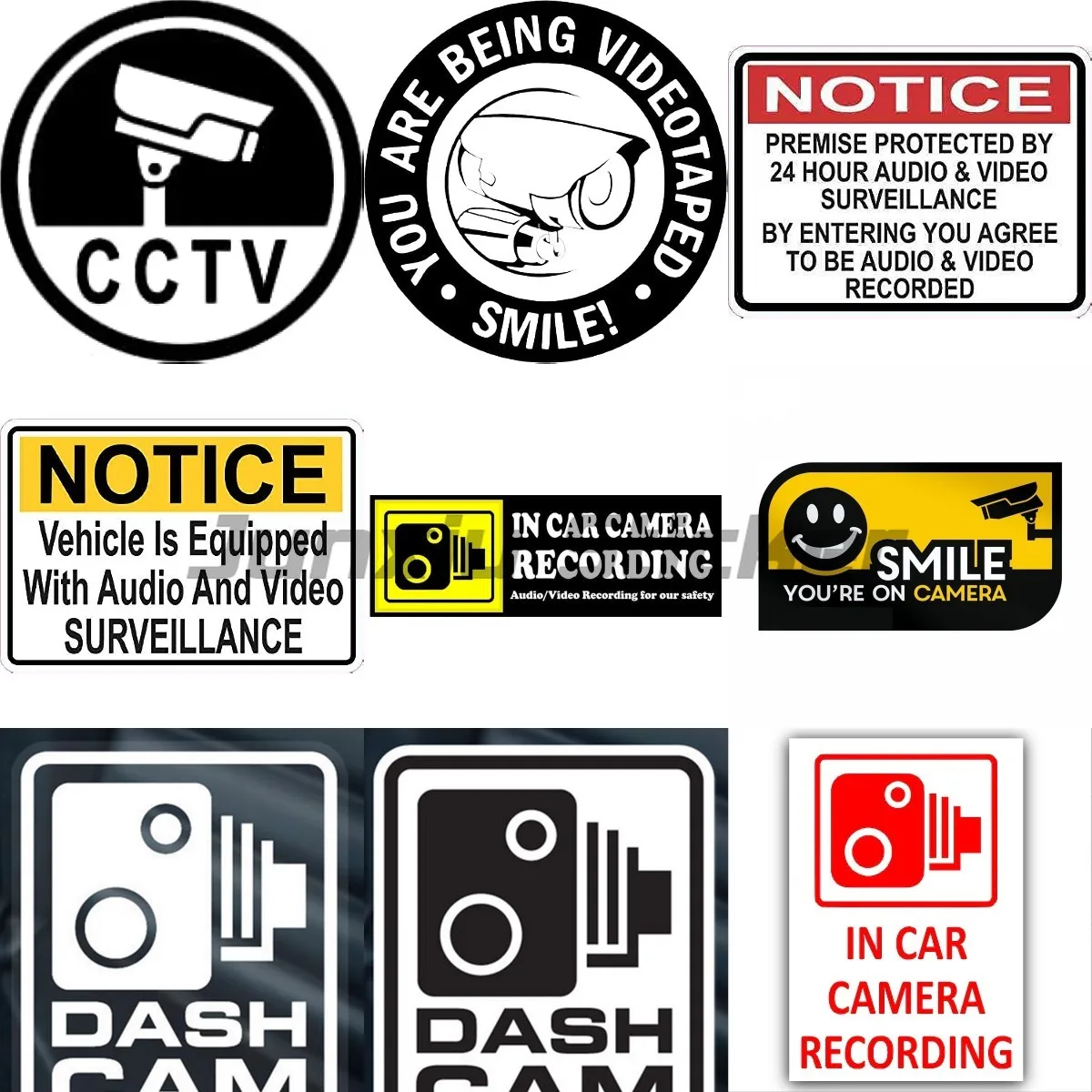 You Are Being Videotaped Hidden CCTV Recording Warning Reminder for Trucks and Cars In Public Places with Cameras