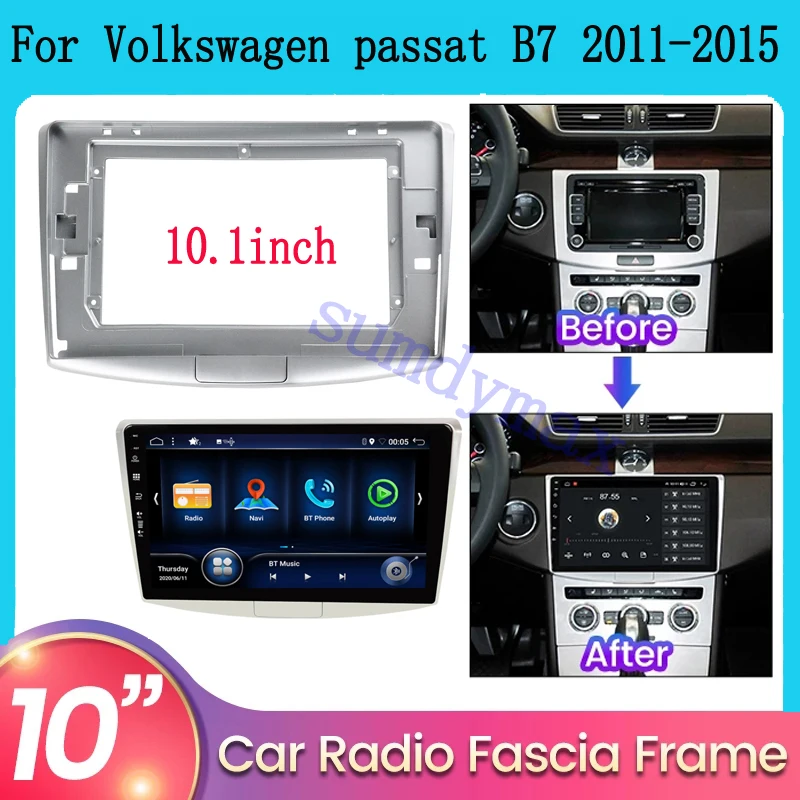 Автомобильная рама для Volkswagen Passat 7 B7 NMS 10 1-2015 2011 дюйма 2 Din