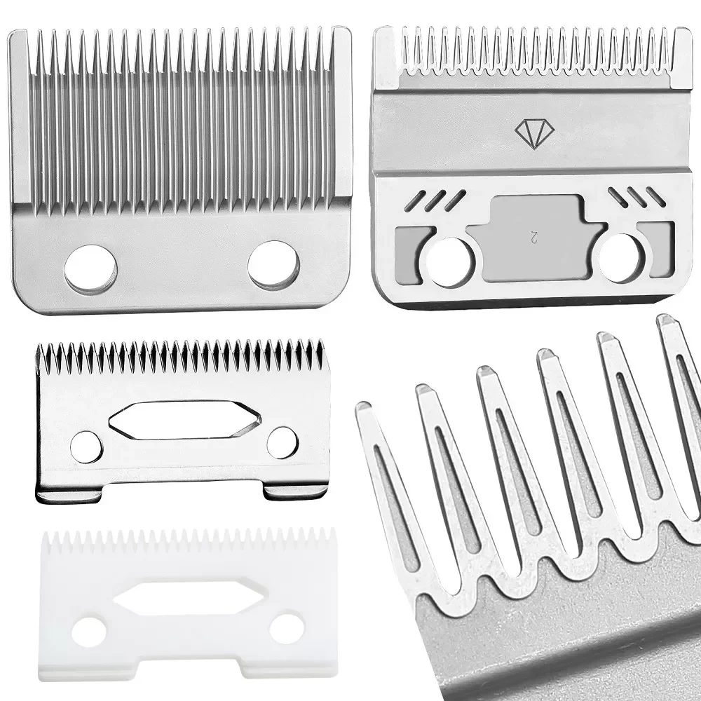 

WAHFOX Groove Tooth Unique Design Pro 2 Holes Hair Trimmer Replacement Blades Set For Wahl Hair Clipper Fit Magic Clip