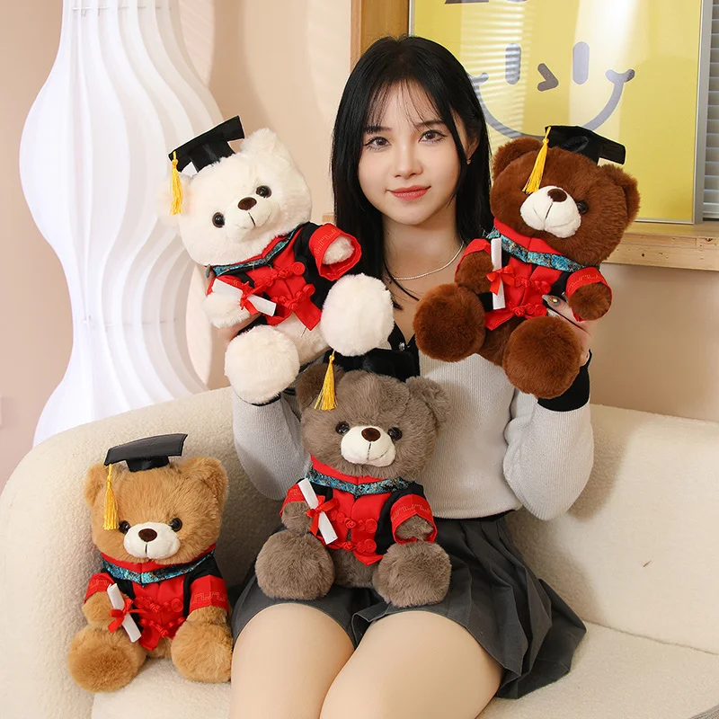 

Hot High Quality Creative Cute Dr. Bear Plush Toy Stuffed Soft Kawaii Teddy Animal Dolls Graduation Gift For Kids Girls Friends