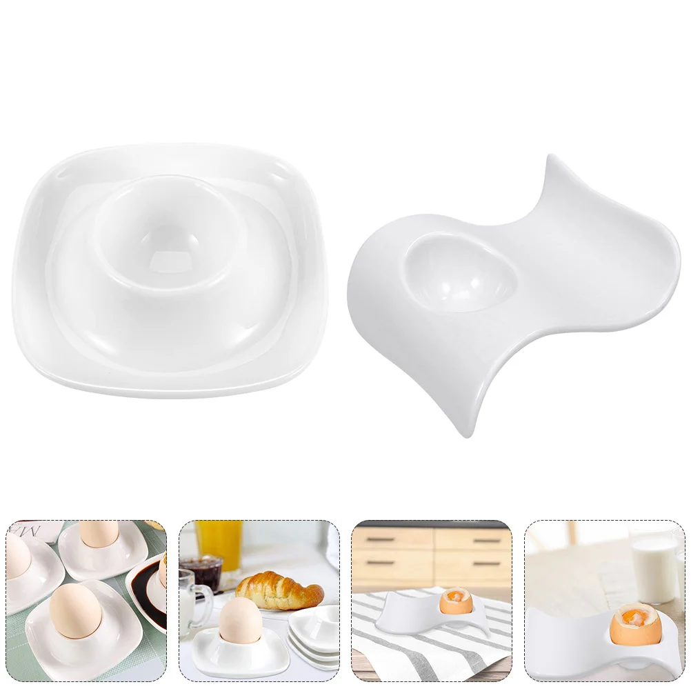 

2Pcs Egg Cups Practical Fashion Creative Egg Holders Ceramic Egg Stands for Home