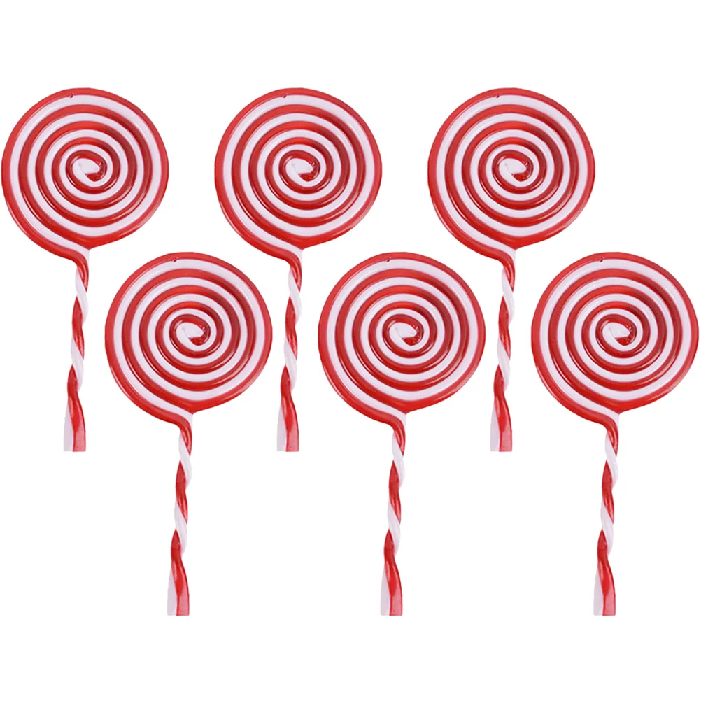 

Christmas Lollipop Ornaments Candy Decorations Tree Lollipopspendant Hangingred Ornament Fake Decoration Holiday Mini Party