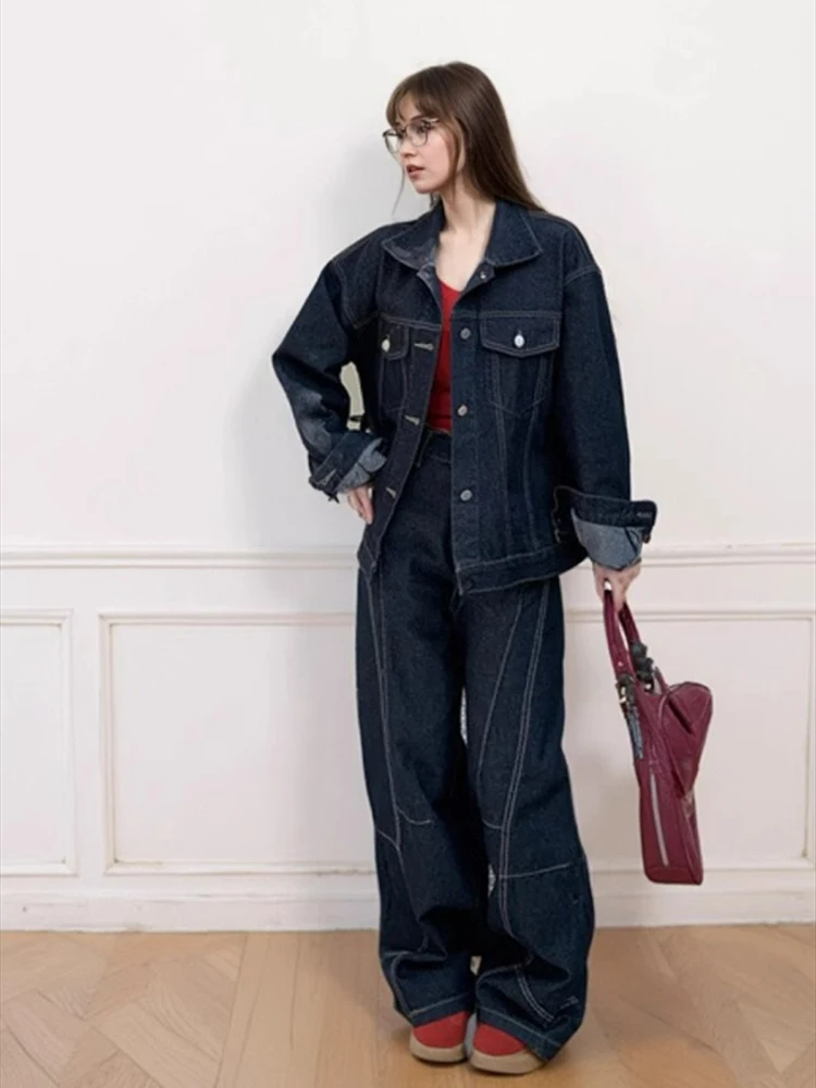 Винтажная женская лоскутная джинсовая куртка джинсовые комплекты пальто с