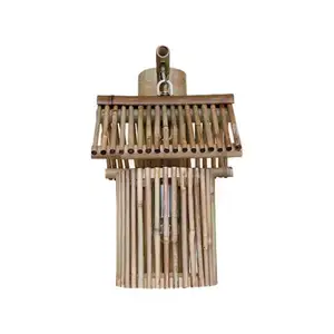 Retro style Woven Sconce Light Lamp E27 Rustic Bamboo Wall Mounted Weaving Lantern for Farmhouse Corridor Kitchen Entrance Hotel
