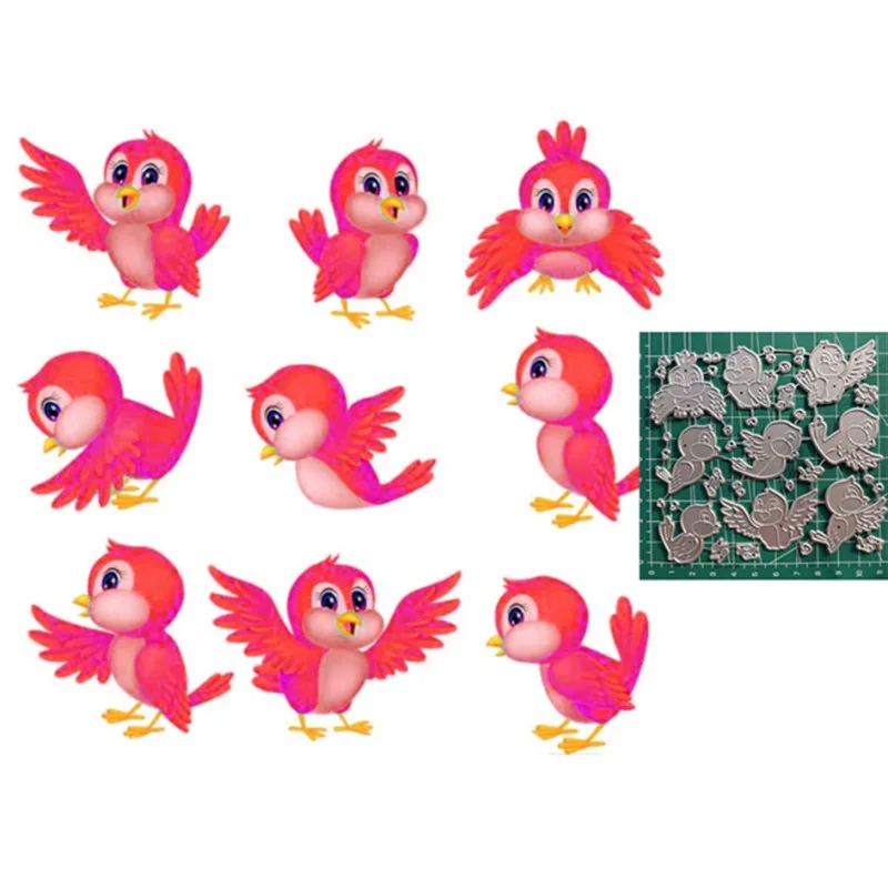 

9Pcs Bird Metal Cut Dies Stencils for Scrapbooking Stamp/Photo Album Decorative Embossing DIY Paper Cards
