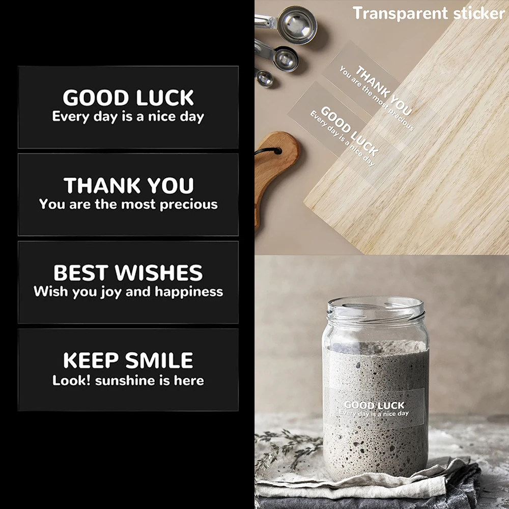 

40Pcs/lot Transparent Sticker Thank You Handmade DIY Package Decorative Stickers Kraft Paper Sealing Label Stationery