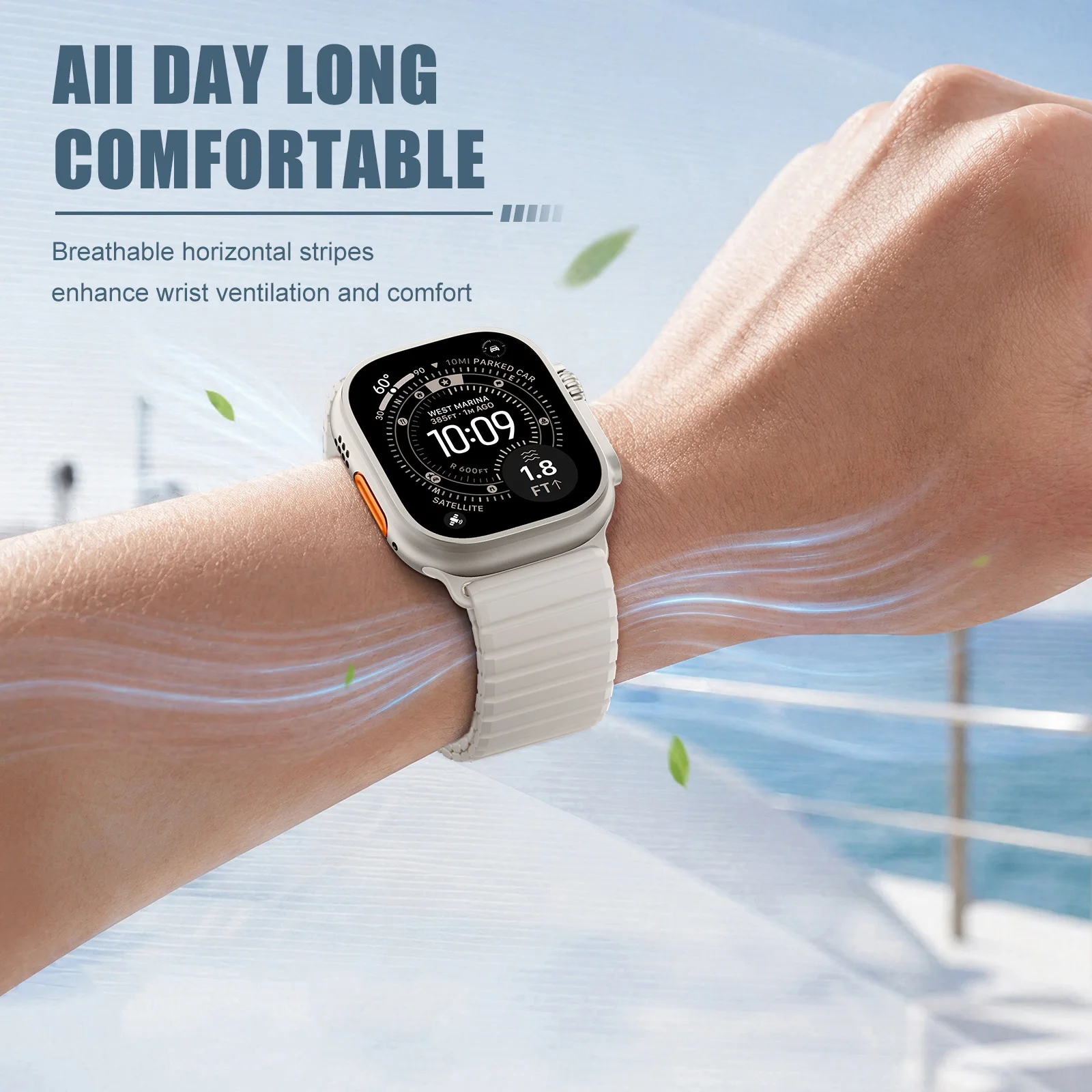 Фото Ремешок для Apple Watch Ultra 3, 49 мм, 46 мм, 45 мм, 44 мм, 42 мм, магнитный силиконовый браслет Correa iWatch Series 11, 10, 9, 8, 7, 6, 5, Se 3 №5