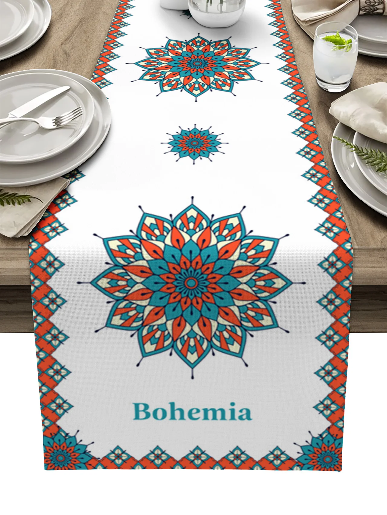 

Настольная Декоративная скатерть в богемном стиле с цветочным узором, скатерть для журнального столика, скатерть для свадебной вечеринки, ...