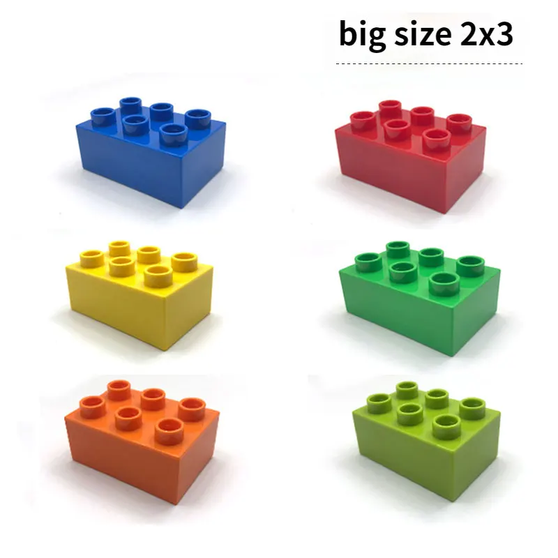 

Basic Brick 2x3 10pcs DIY Classic Education Building Blocks Compatible With lego Duplo Large Bricks Toys For Children