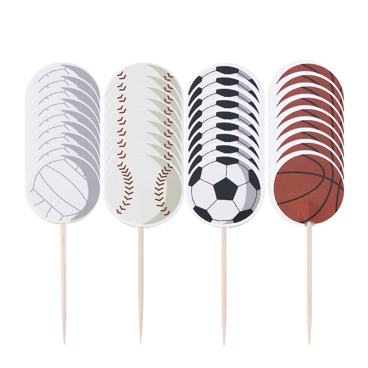 

72pcs/set Sports Picks Decorative Eco-friendly Cake Ornament Cake Decoration