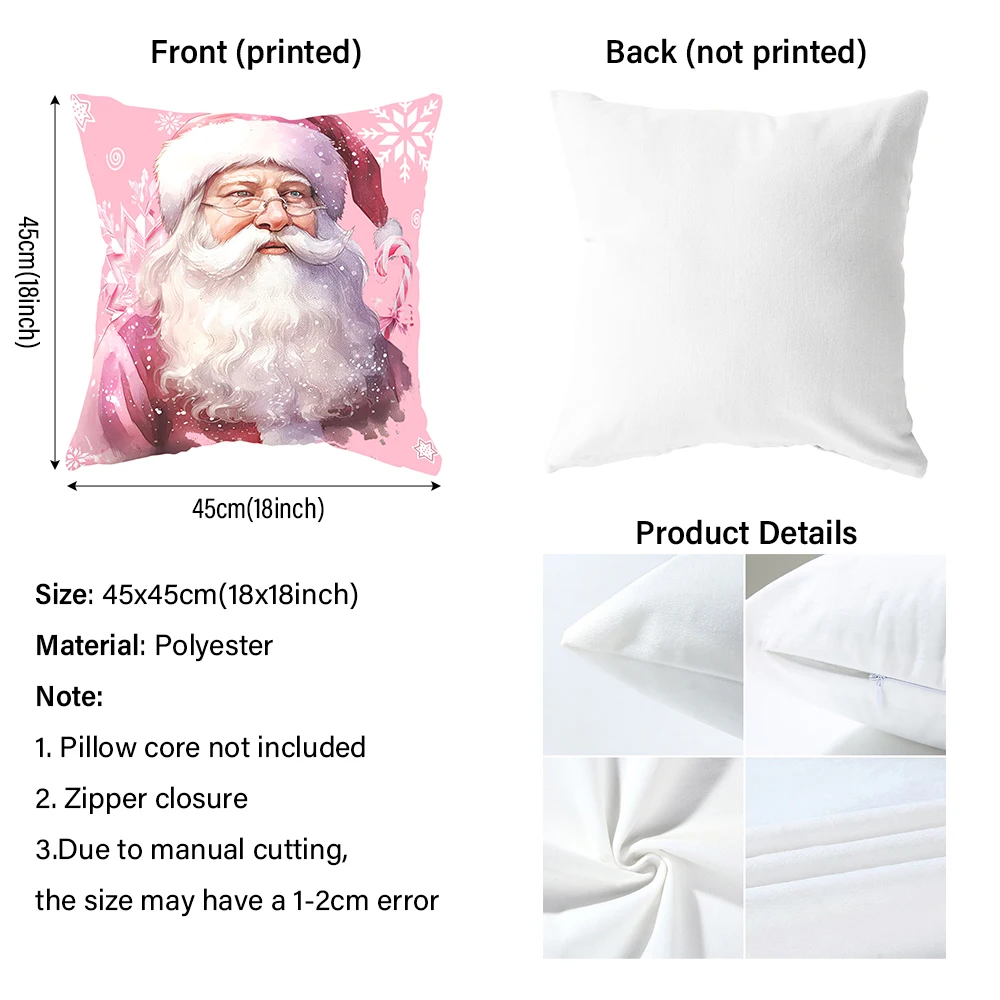 1 piece of Christmas decoration pillowcase Santa Claus dwarf tree printed cushion suite room home gift