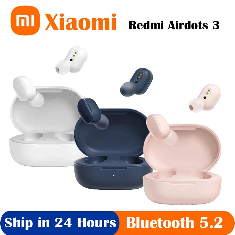 

Xiaomi Redmi AirDots 3 Original True Wireless Bluetooth earphone aptX Adaptive Stereo Bass With Mic Handsfree Buds 3 TWS Earbuds