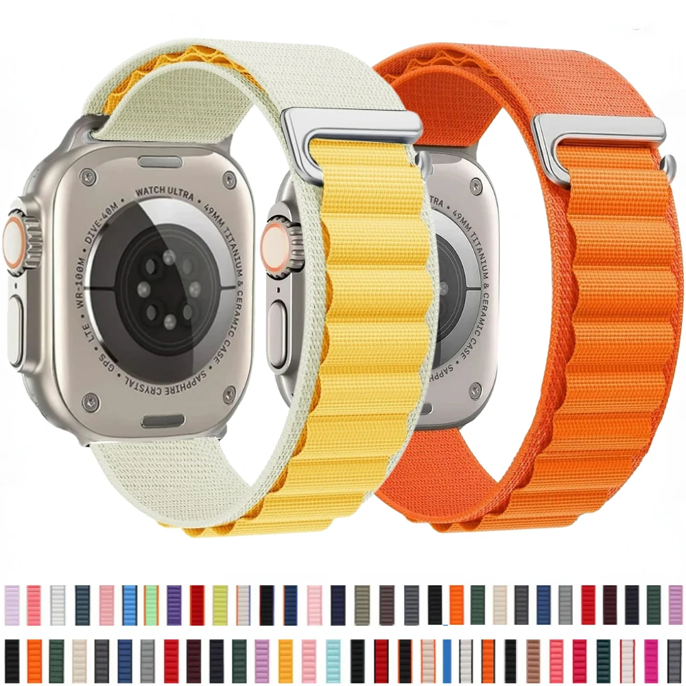 Нейлоновый ремешок для Apple Watch Band 49 мм 45 мм 44 мм 42 мм 38 40 ...