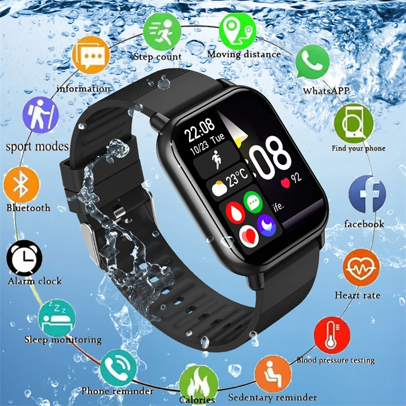 

P-LUXURY 2023 New Smart Watches for Men,IP68 Waterproof Outdoors Sport Fitness Activity Tracker Watch, 1.85'' HD Blood Pressure