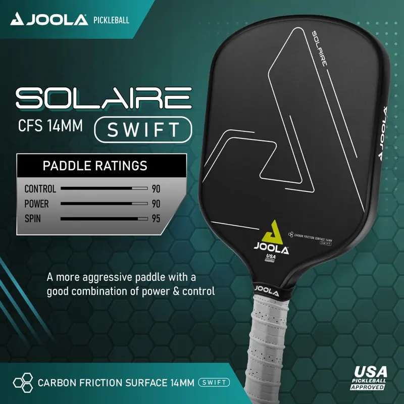 

CFS 14mm Swift Pickleball Paddle, Carbon Racket with Spin, Power, & Control