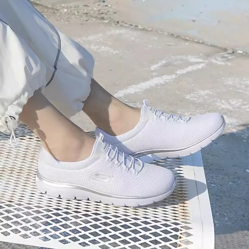 Skechers Женская спортивная обувь Летняя новая модная дышащая повседневная Легкая